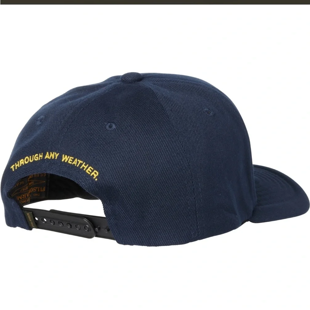 FILSON Harvester Cap Snapback Hat Men OSFA Dark Blue Est 1897 Patch Logo NWT New